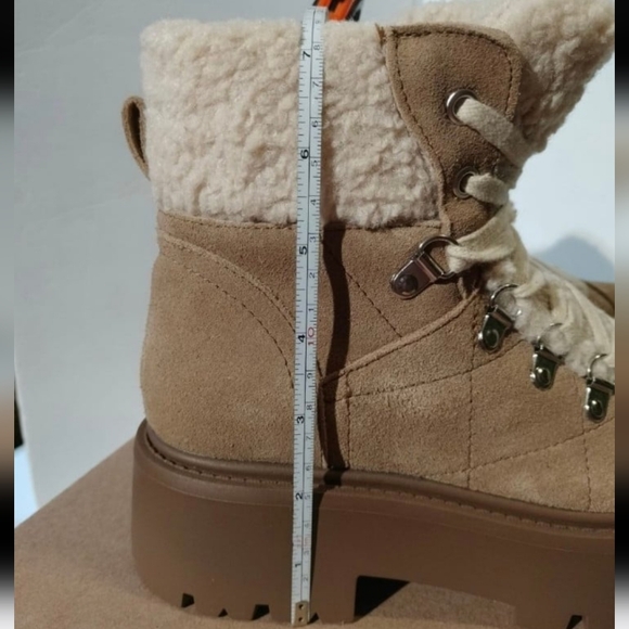 Steve MaddenReyen Suede Faux Shearling Cold Weather Lug Sole Platforms booties. - Picture 7 of 9